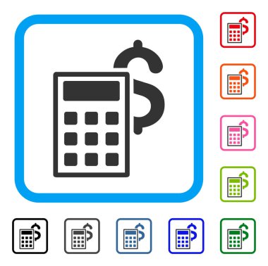 İş hesap makinesi simge çerçeveli