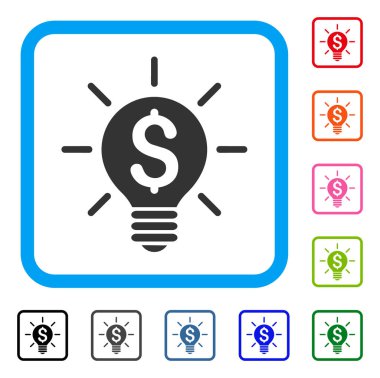 İş fikri ampul simgesi çerçeveli