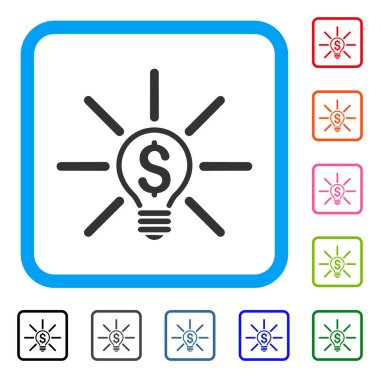 İş fikri ampul simgesi çerçeveli