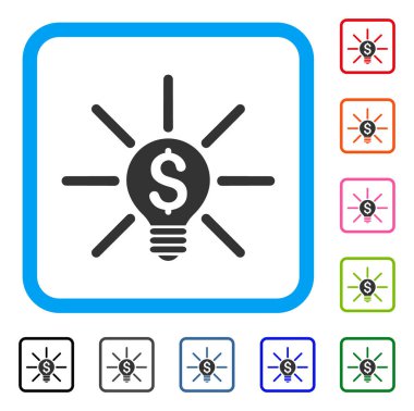 İş fikri ampul simgesi çerçeveli