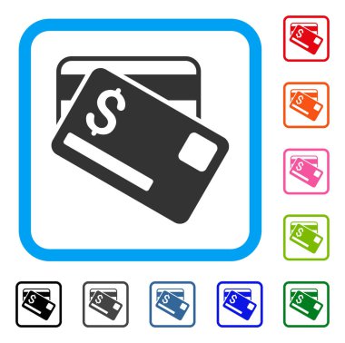 Kredi kartları simgesi çerçeveli