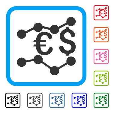 Para birimi Eğilimler simgesi çerçeveli