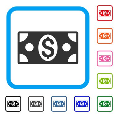 Doları banknot simgesi çerçeveli