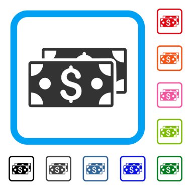 Doları banknot simgesi çerçeveli