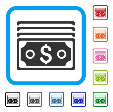 Doları banknot simgesi çerçeveli