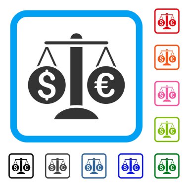 Para birimi bakiyesi simgesi çerçeveli