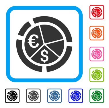 Para birimi diyagram simgesi çerçeveli