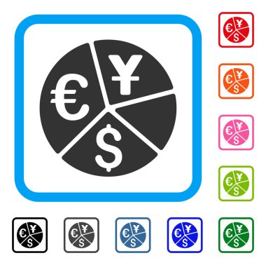 Para birimi pasta grafik simge çerçeveli