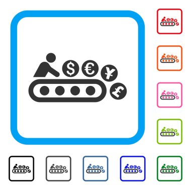 Para fabrika simgesi çerçeveli