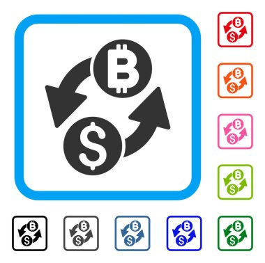 Dolar Bitcoin Döviz simgesi çerçeveli