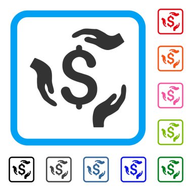 Doları eller simgesini çerçeveli