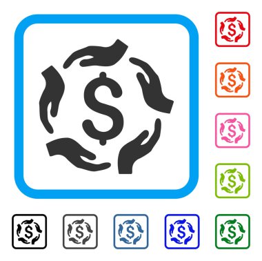 Doları eller simgesini çerçeveli