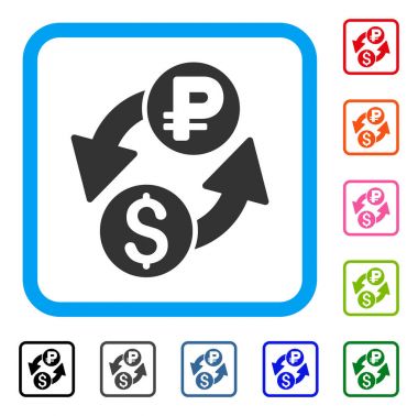 Dolar Rublesi Döviz simgesi çerçeveli