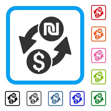 Dolar şekel Döviz simgesi çerçeveli