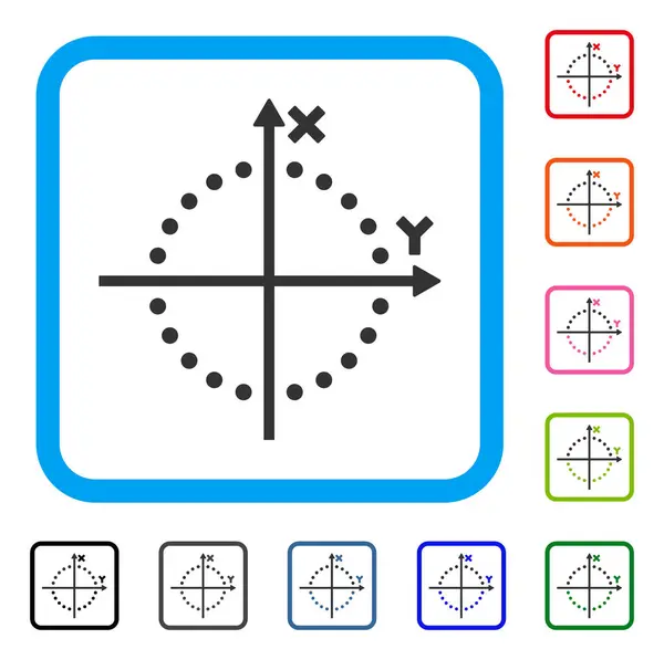 Círculo parcela enmarcada icono — Vector de stock