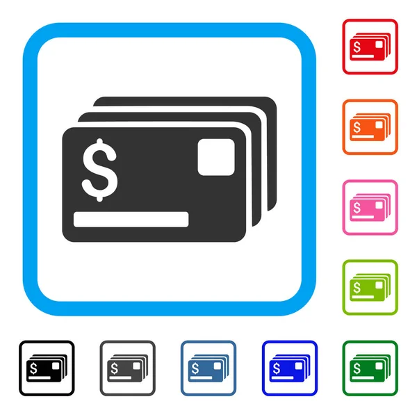 Credit Cards Framed Icon — Stock Vector