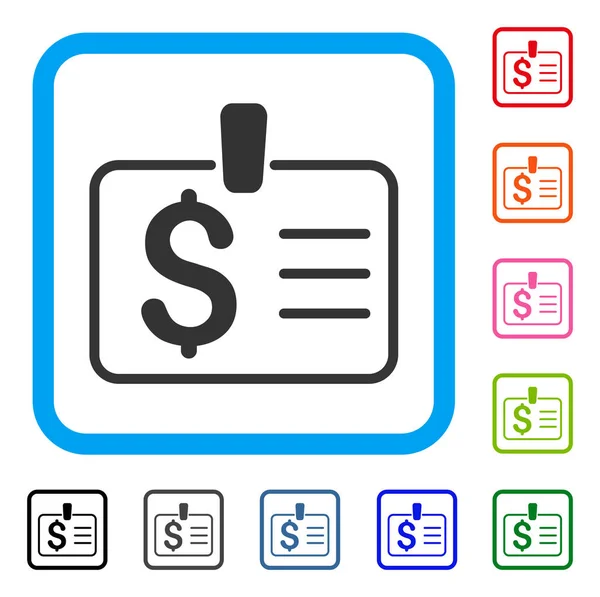 Insignia del dólar Icono enmarcado — Vector de stock