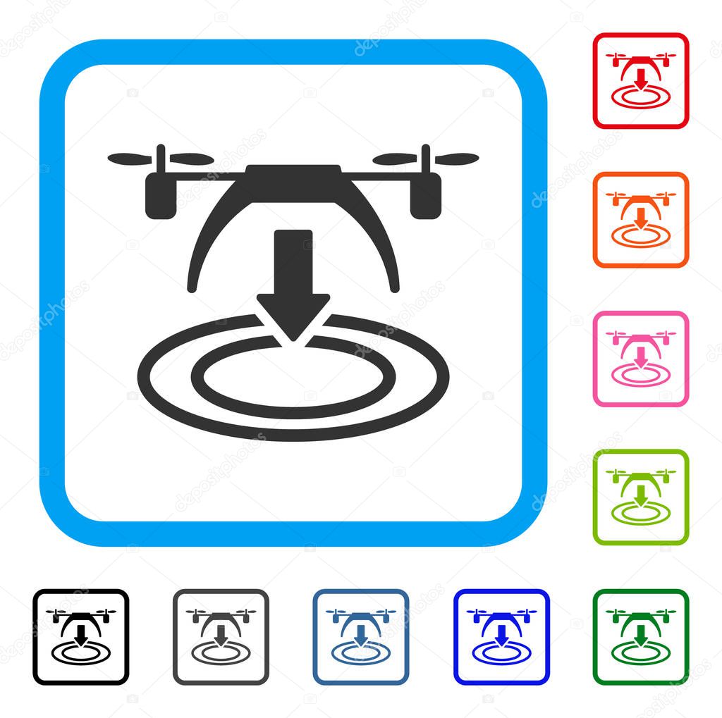 Copter Landing Framed Icon