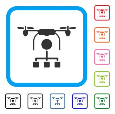 Drone dağıtım simgesi çerçeveli
