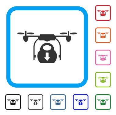 Drone damla kargo simgesi çerçeveli