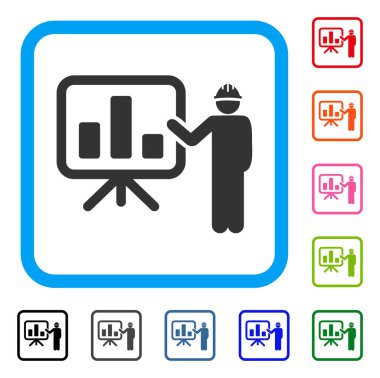 Grafik kartı işaret eden mühendis simgesi çerçeveli