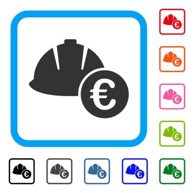 Mühendislik kask ve Euro simgesi çerçeveli