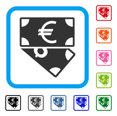 Euro ve dolar banknot simgesi çerçeveli