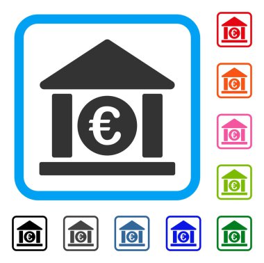 Euro banka Binası simgesi çerçeveli