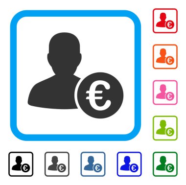 Euro bankacı simgesi çerçeveli