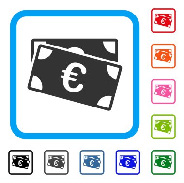Euro banknot simgesi çerçeveli