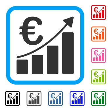 Euro çubuk grafik simge çerçeveli
