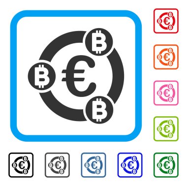 Euro Bitcoin işbirliği simgesi çerçeveli