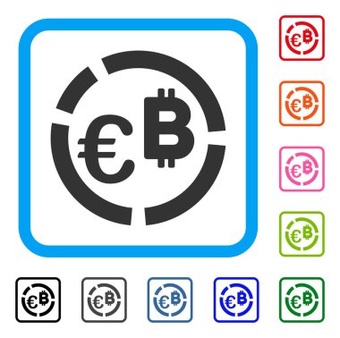 Euro Bitcoin diyagram simgesi çerçeveli