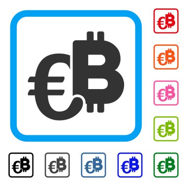 Euro Bitcoin simgeler simge çerçeveli