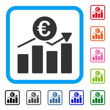 Euro iş grafik simge çerçeveli