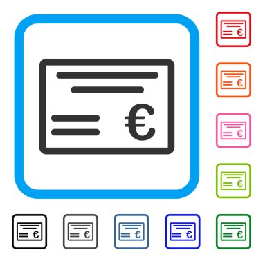 Euro çek simgesi çerçeveli