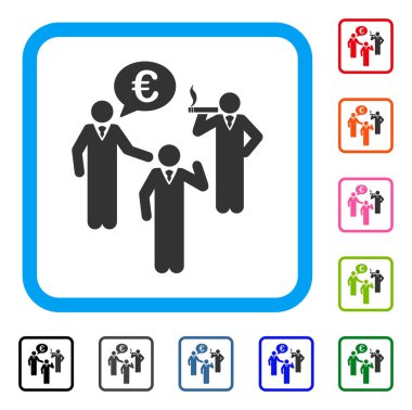 Euro tartışmak insanlar çerçeveli simgesi