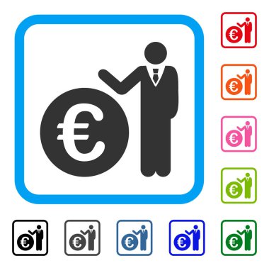 Euro ekonomist simgesi çerçeveli