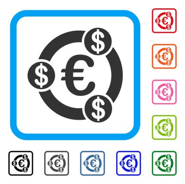 Euro mali işbirliği simgesi çerçeveli