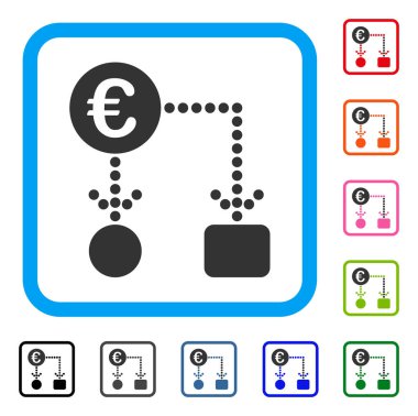 Euro akış şeması simgesi çerçeveli