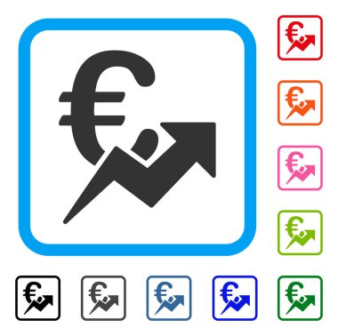 Euro büyüme simgesi çerçeveli