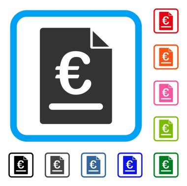 Euro fatura simgesi çerçeveli