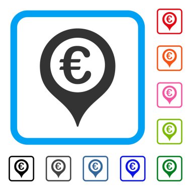 Avrupa harita işareti simgesi çerçeveli