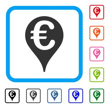 Avrupa harita işaretçi simgesi çerçeveli