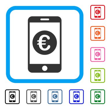 Euro telefon dengesi simgesini çerçeveli