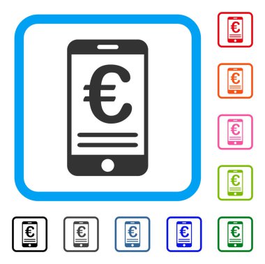 Euro mobil bankacılık simgesi çerçeveli