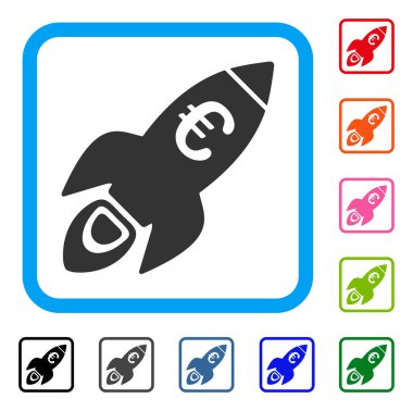 Euro roket başlangıç simgesi çerçeveli