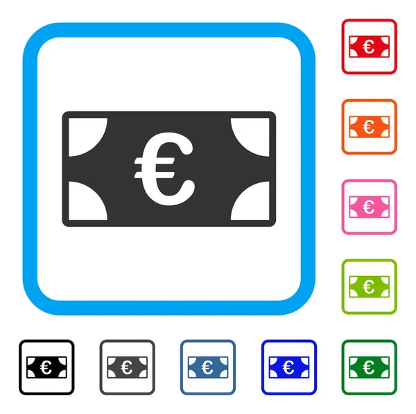 Eurosedel inramade ikonen — Stock vektor