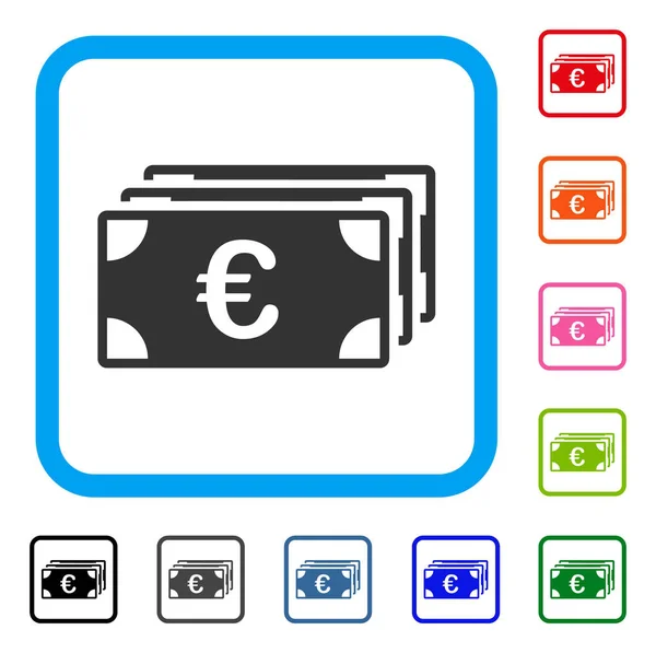 Euro Banknotes Framed Icon — Stock Vector