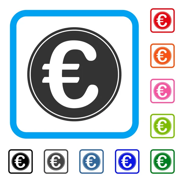 欧元硬币框架图标 — 图库矢量图片